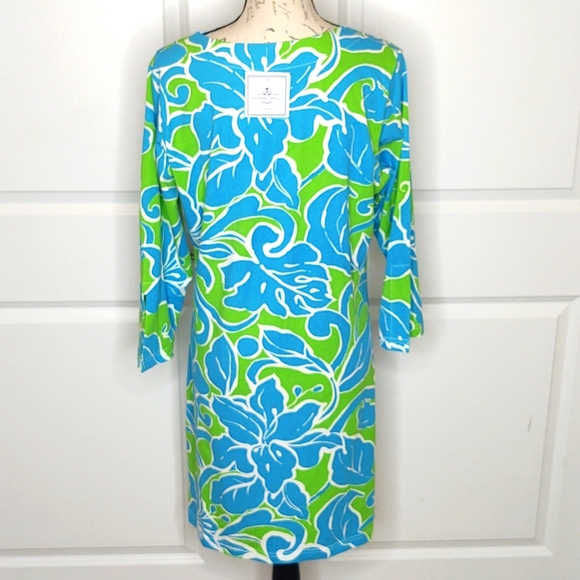 Barbara Gerwit💙 💚 3/4 sleeve, cotton/spandex dress, size XL 🆕 - Picture 3 of 15